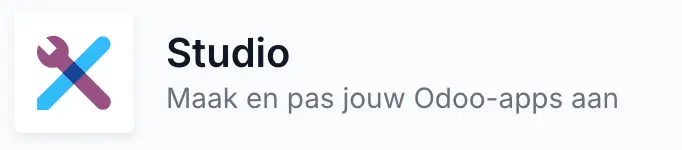 studio, odoo apps, aanpassingen